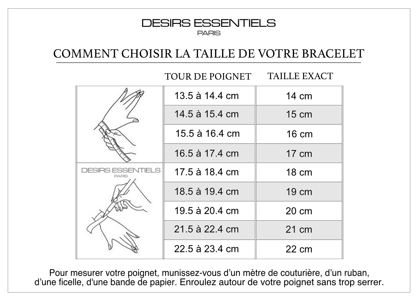 Comment Choisir La Taille De Son Bracelet - DESIRS ESSENTIELS